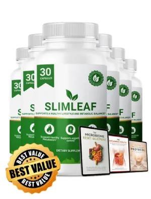 SlimLeaf limited time probiotic discount with 2, 3, and 6 bottle packages